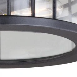 Brand new ✔️ Patriot Lighting® Wrightwood Vintage Black 2-Light Outdoor Flush Mount Light ⌛ -Patriot Lighting Sales T0361 3