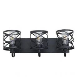 Buy ✔️ Patriot Lighting® Phinny Matte Black 3-Light Vanity Light 😍