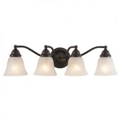 Promo 💯 Patriot Lighting® Standford Oil Burnished Bronze 4 Light Vanity Light ✔️