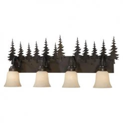 Brand new ⌛ Patriot Lighting® Yosemite Burnished Bronze 4 Light Vanity Light ⭐
