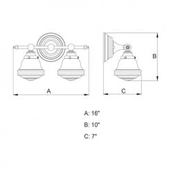 Coupon 🤩 Patriot Lighting® Huntley Oil Rubbed Bronze 2 Light Vanity Light ⭐ -Patriot Lighting Sales W0168 DWG
