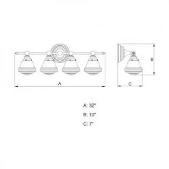 Best Pirce ✔️ Patriot Lighting® Huntley Oil Rubbed Bronze 4 Light Vanity Light 👏 -Patriot Lighting Sales W0172 DWG