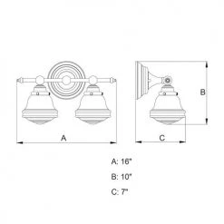 Best Pirce 💯 Patriot Lighting® Huntley Oil Rubbed Bronze 2 Light Vanity Light 🛒 -Patriot Lighting Sales W0189 DWG