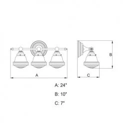 Best Pirce 🛒 Patriot Lighting® Huntley Oil Rubbed Bronze 3 Light Vanity Light ⭐ 9 Best Pirce 🛒 Patriot Lighting® Huntley Oil Rubbed Bronze 3 Light Vanity Light ⭐ -Patriot Lighting Sales W0190 DWG