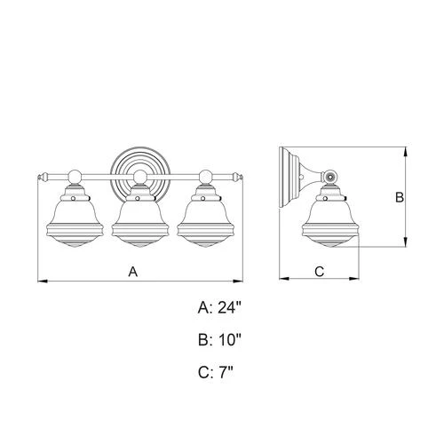 Best Pirce 🛒 Patriot Lighting® Huntley Oil Rubbed Bronze 3 Light Vanity Light ⭐ 6 Best Pirce 🛒 Patriot Lighting® Huntley Oil Rubbed Bronze 3 Light Vanity Light ⭐ - Image 4