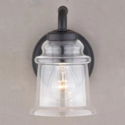 Deals 🌟 Patriot Lighting® Toledo Matte Black 1 Light Vanity Light 🔔 -Patriot Lighting Sales W0348 5