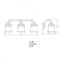 Flash Sale ✨ Patriot Lighting® Toledo Matte Black 3 Light Vanity Light ✨ -Patriot Lighting Sales W0350 DWG