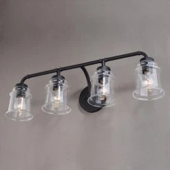 Buy 🎉 Patriot Lighting® Toledo Matte Black 4 Light Vanity Light ✨ -Patriot Lighting Sales W0351 4