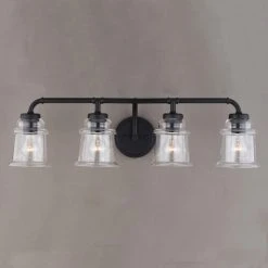 Buy 🎉 Patriot Lighting® Toledo Matte Black 4 Light Vanity Light ✨ -Patriot Lighting Sales W0351 5