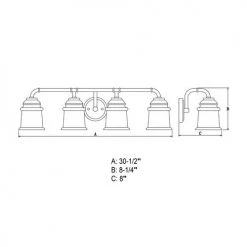 Buy 🎉 Patriot Lighting® Toledo Matte Black 4 Light Vanity Light ✨ -Patriot Lighting Sales W0351 DWG