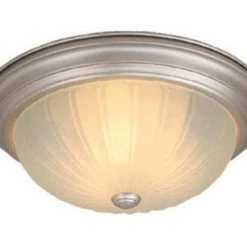 New 😉 Patriot Lighting® Cornwall Brushed Nickel 3-Light Flush Mount Ceiling Light ⭐