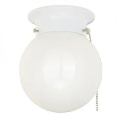 New 🎉 Patriot Lighting® Globe White Integrated LED Flush Mount Ceiling Light 🔔