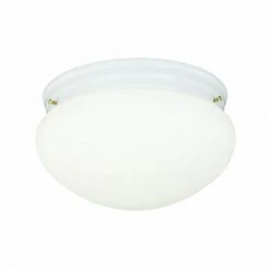 Outlet ✔️ Patriot Lighting® Mushroom White 2-Light Flush Mount Ceiling Light 🤩