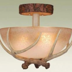 Top 10 🤩 Patriot Lighting® Lodge Noachian Stone 3-Light Semi-Flush Mount Ceiling Light ⌛