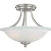 Discount ✔️ Patriot Lighting® Savvy Satin Nickel 2-Light Semi-Flush Mount Ceiling Light ✔️ -Patriot Lighting Sales vx cf57612sn