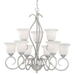 Promo 👍 Patriot Lighting® Samantha 9-Light Satin Nickel Chandelier 🎉